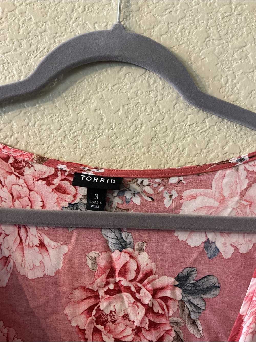 Floral Surplice Torrid Babydoll in Dusty Rose Pink 3X - Picture 2 of 4